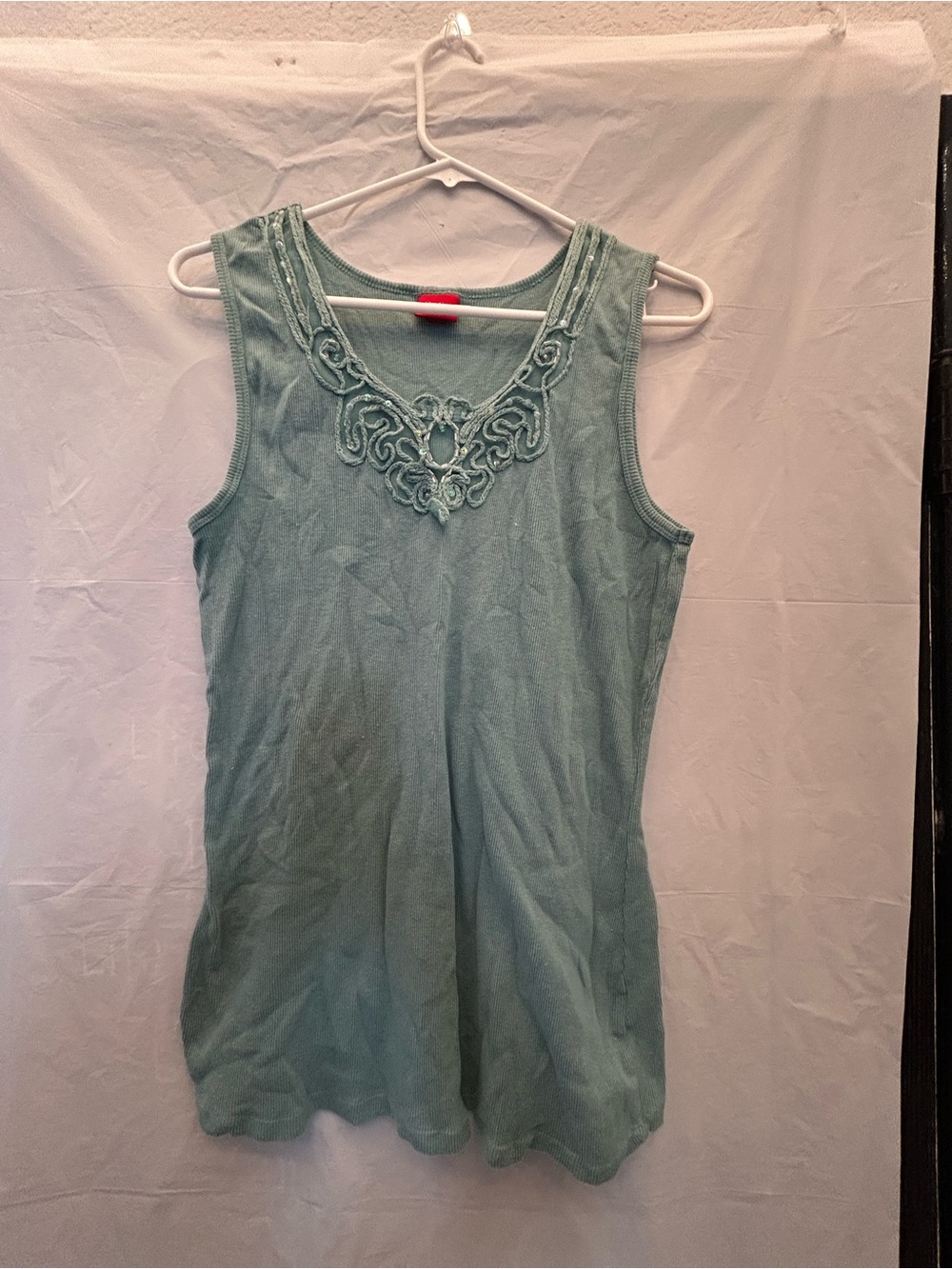 Mossimo Supply Co. Sequins & Beads Neckline Tank - Seafoam Sz XXL NWNT